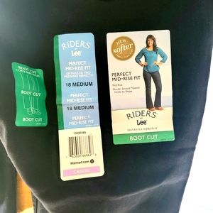 Plus Size 18 M Riders by Lee Women's Deep Dyed Mid-Rise Bootcut Denim Jeans